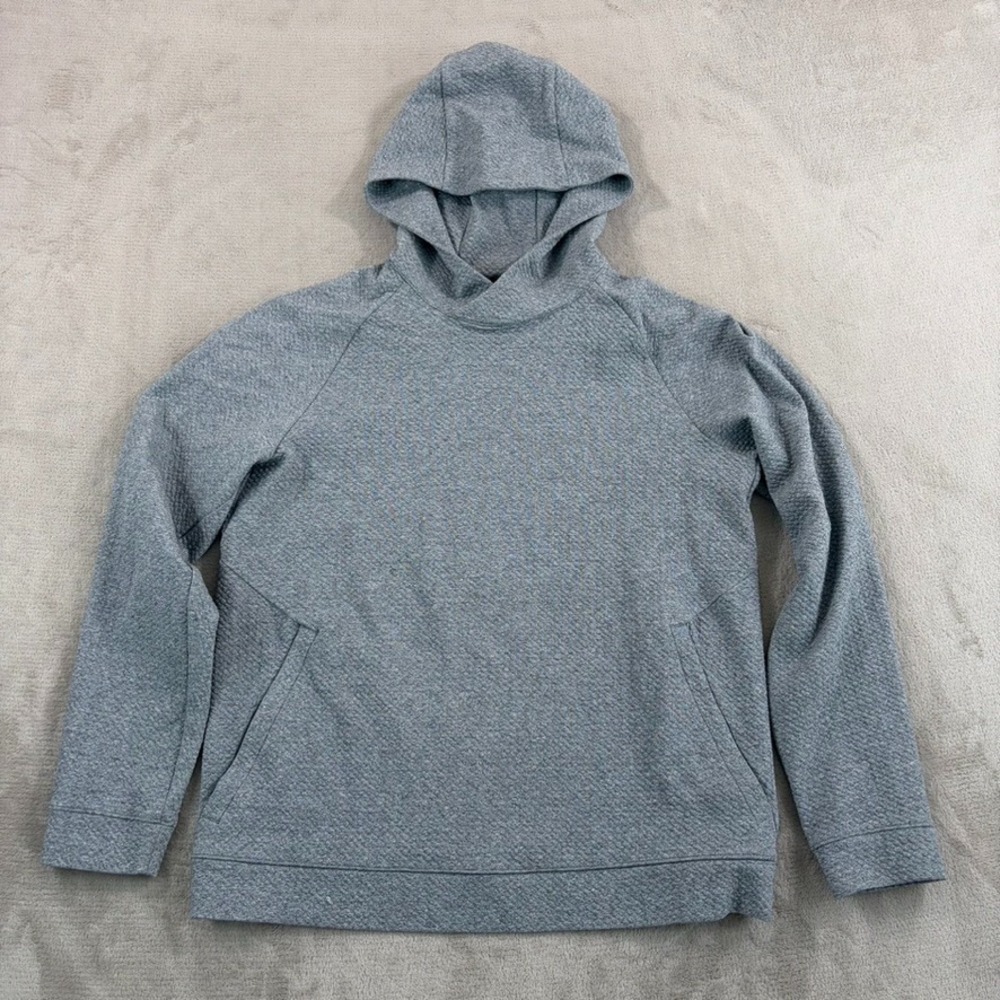 Lululemon At Ease Hoodie in Heather Grey Men Medium Zip Pockets Performance Gym